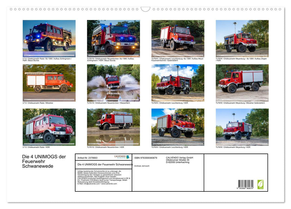 Die 4 UNIMOGS der Feuerwehr Schwanewede (CALVENDO Wandkalender 2027)