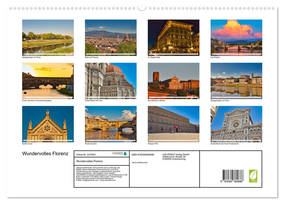 Wundervolles Florenz (CALVENDO Premium Wandkalender 2027)