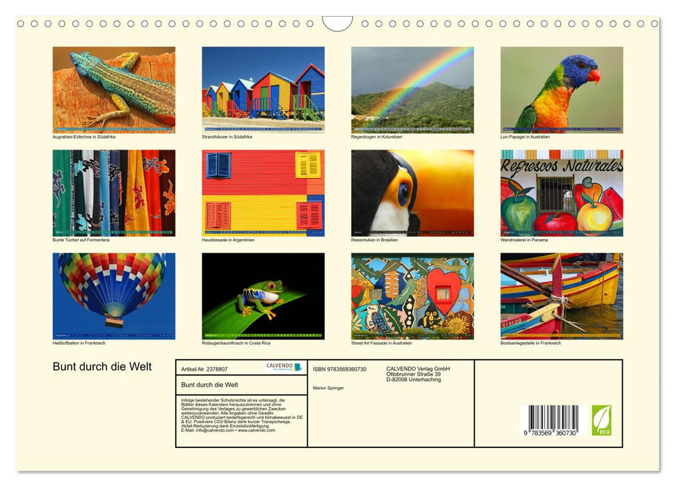 Bunt durch die Welt (CALVENDO Wandkalender 2027)