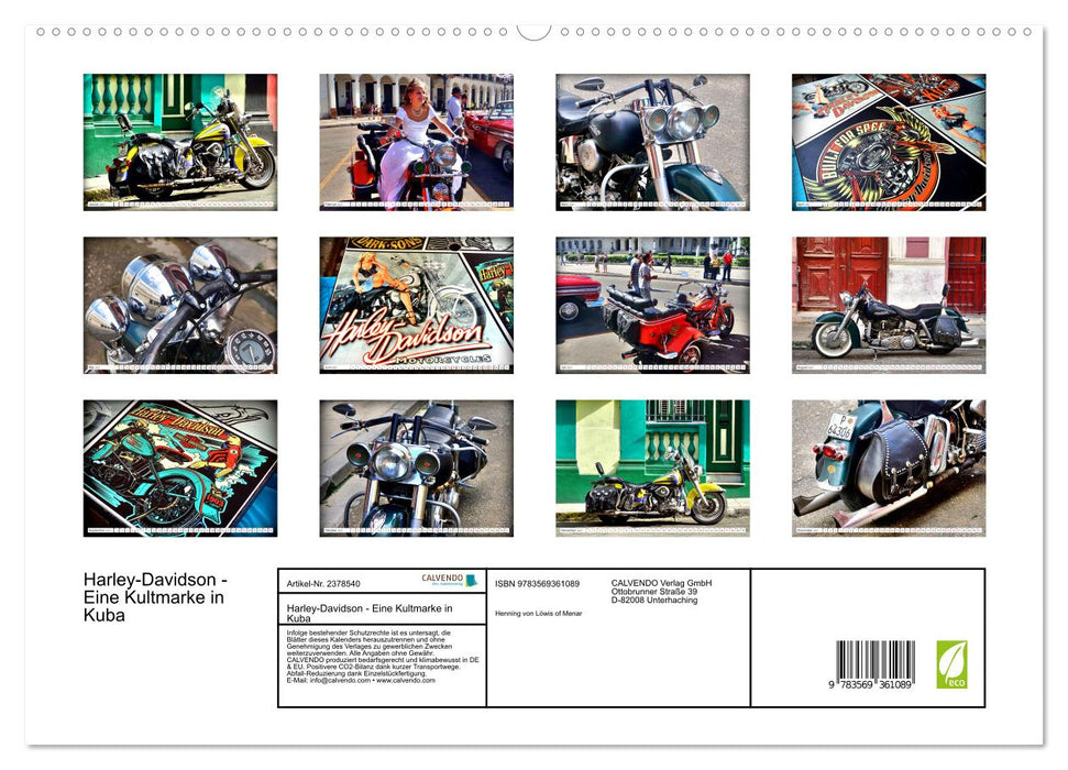 Harley-Davidson - Eine Kultmarke in Kuba (CALVENDO Premium Wandkalender 2027)