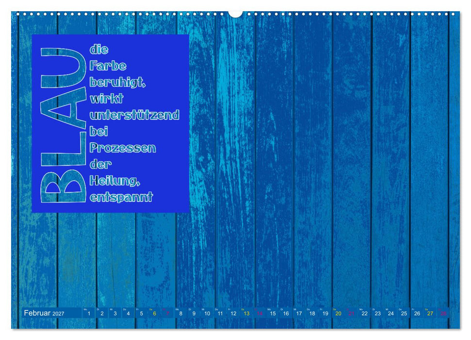FARBEN Die Macht der heilenden Farben (CALVENDO Premium Wandkalender 2027)