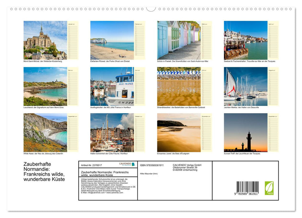 Zauberhafte Normandie: Frankreichs wilde, wunderbare Küste (CALVENDO Premium Wandkalender 2027)