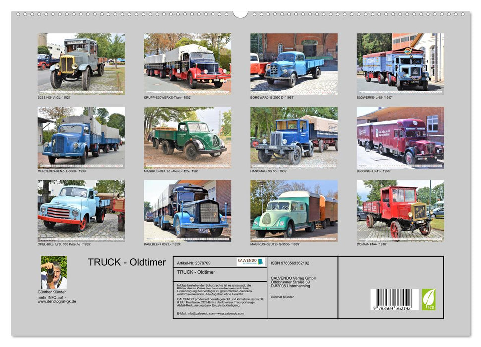 TRUCK - Oldtimer (CALVENDO Premium Wandkalender 2027)
