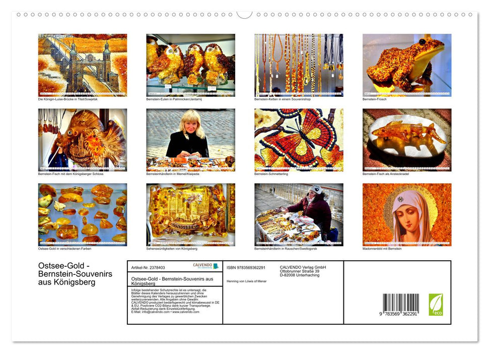 Ostsee-Gold - Bernstein-Souvenirs aus Königsberg (CALVENDO Premium Wandkalender 2027)