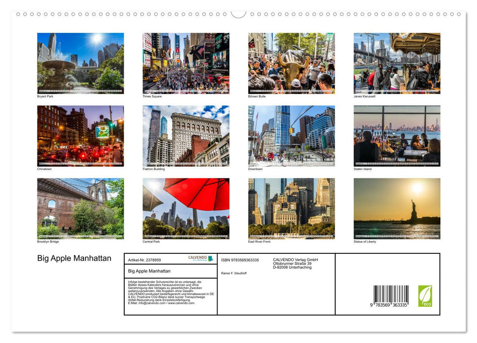 Big Apple Manhattan (CALVENDO Premium Wandkalender 2027)