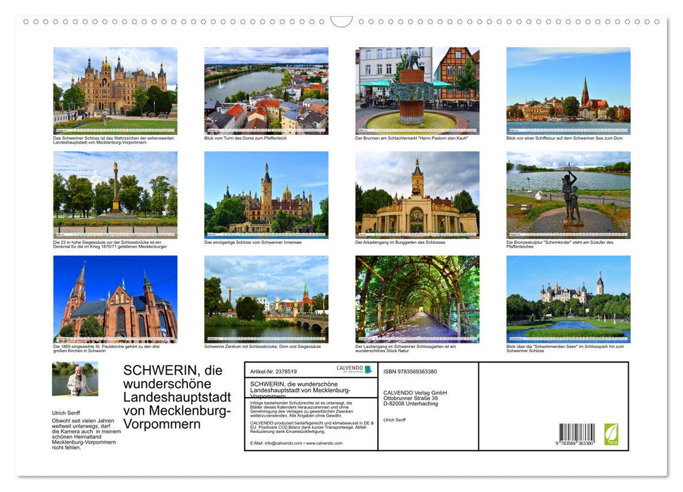 SCHWERIN, die wunderschöne Landeshauptstadt von Mecklenburg-Vorpommern (CALVENDO Wandkalender 2027)