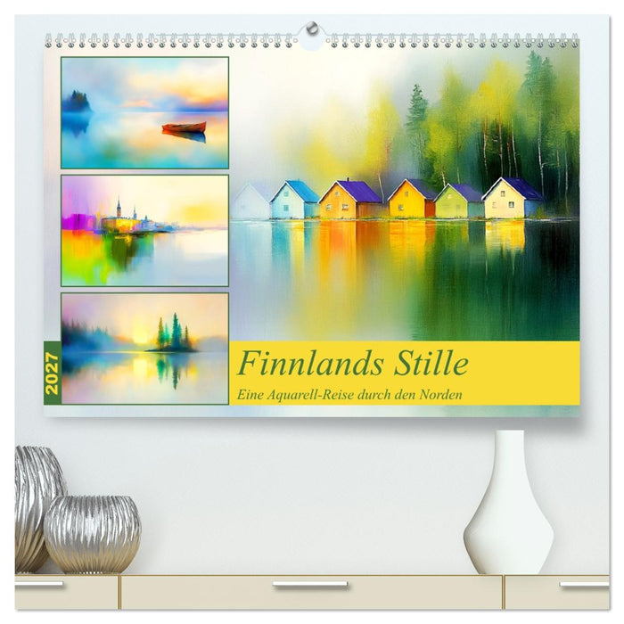 Finnlands Stille. Eine Aquarell-Reise durch den Norden (CALVENDO Premium Wandkalender 2027)