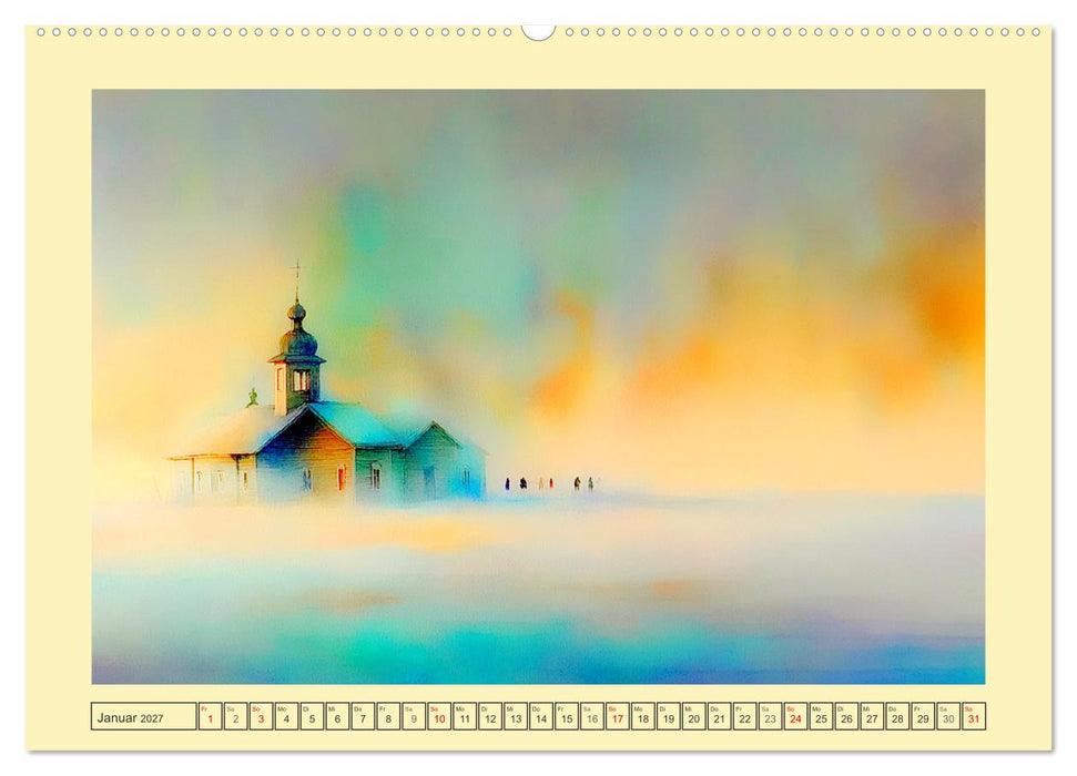 Finnlands Stille. Eine Aquarell-Reise durch den Norden (CALVENDO Premium Wandkalender 2027)