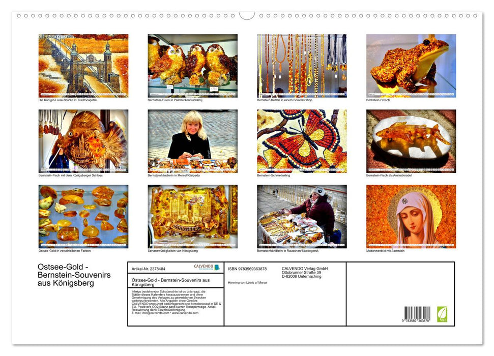 Ostsee-Gold - Bernstein-Souvenirs aus Königsberg (CALVENDO Wandkalender 2027)