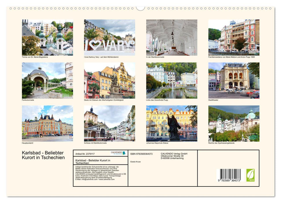 Karlsbad - Beliebter Kurort in Tschechien (CALVENDO Premium Wandkalender 2027)