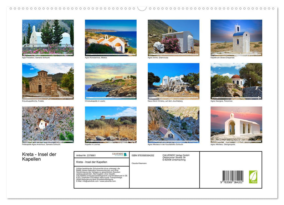 Kreta - Insel der Kapellen (CALVENDO Premium Wandkalender 2027)