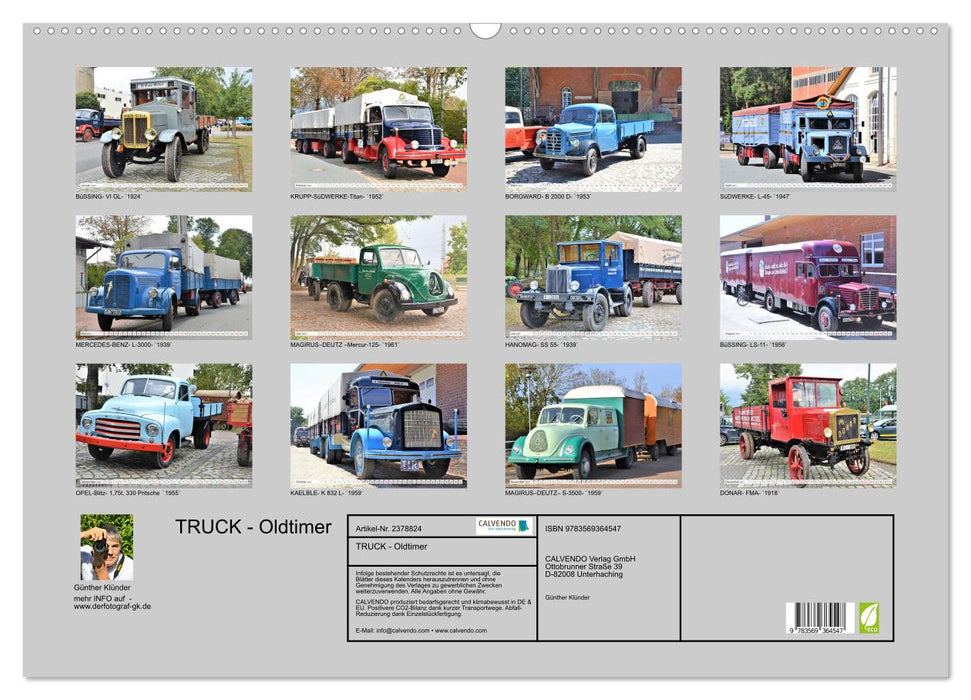 TRUCK - Oldtimer (CALVENDO Wandkalender 2027)