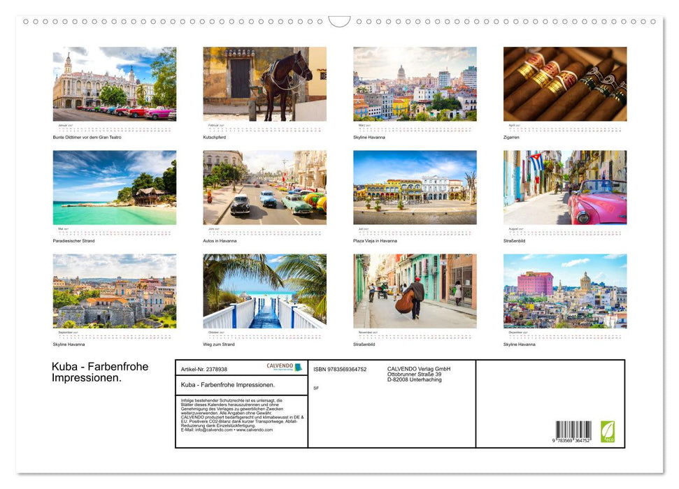 Kuba - Farbenfrohe Impressionen. (CALVENDO Wandkalender 2027)