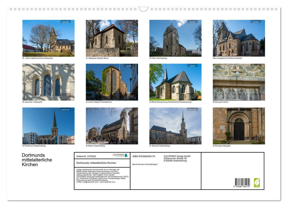 Dortmunds mittelalterliche Kirchen (CALVENDO Wandkalender 2027)