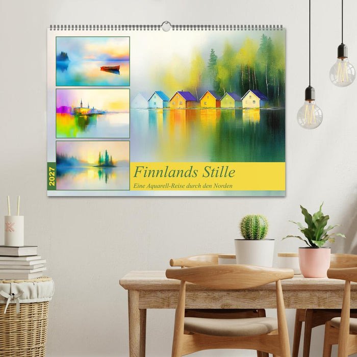 Finnlands Stille. Eine Aquarell-Reise durch den Norden (CALVENDO Wandkalender 2027)