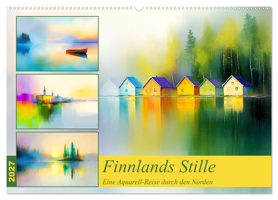 Finnlands Stille. Eine Aquarell-Reise durch den Norden (CALVENDO Wandkalender 2027)