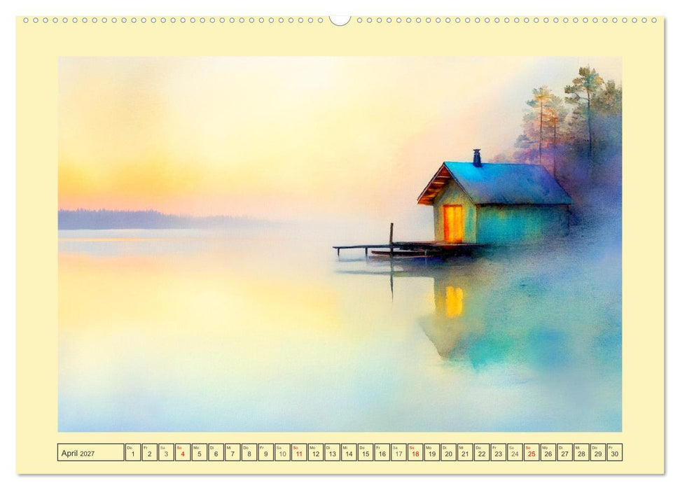 Finnlands Stille. Eine Aquarell-Reise durch den Norden (CALVENDO Wandkalender 2027)