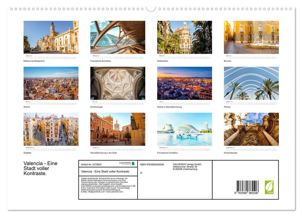 Valencia - Eine Stadt voller Kontraste. (CALVENDO Premium Wandkalender 2027)