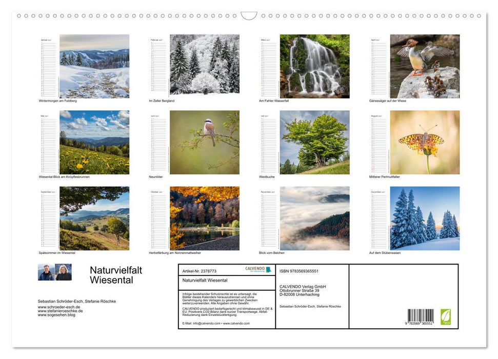 Naturvielfalt Wiesental (CALVENDO Wandkalender 2027)