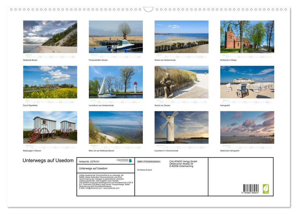 Unterwegs auf Usedom (CALVENDO Wandkalender 2027)