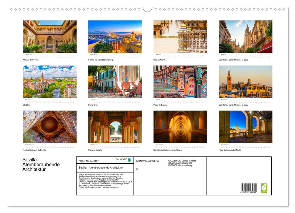 Sevilla - Atemberaubende Architektur (CALVENDO Wandkalender 2027)
