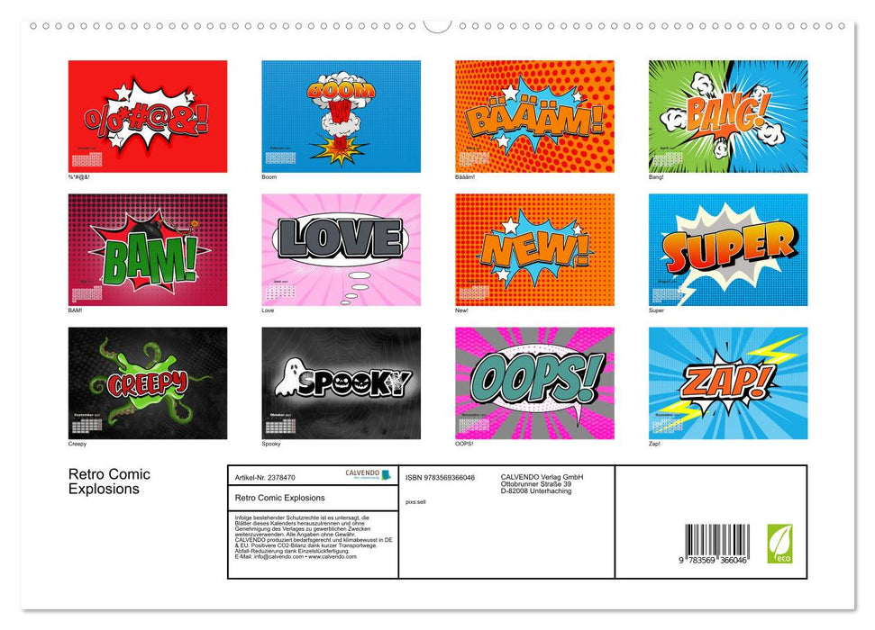 Retro Comic Explosions (CALVENDO Premium Wandkalender 2027)