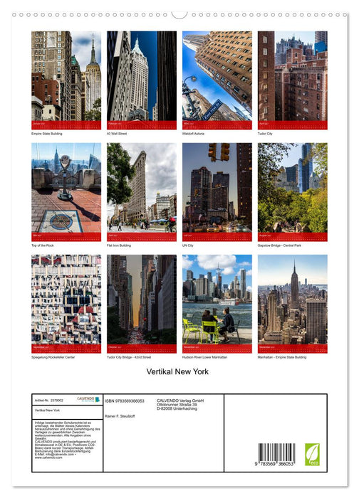 Vertikal New York (CALVENDO Premium Wandkalender 2027)