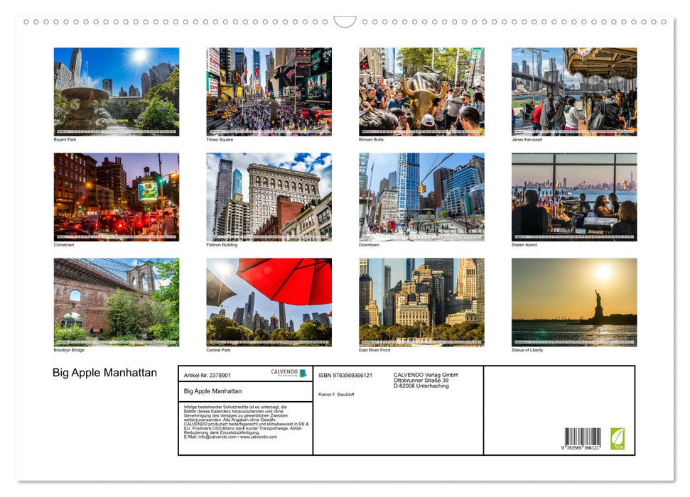Big Apple Manhattan (CALVENDO Wandkalender 2027)