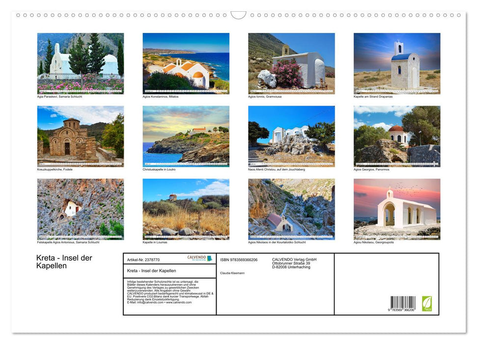 Kreta - Insel der Kapellen (CALVENDO Wandkalender 2027)