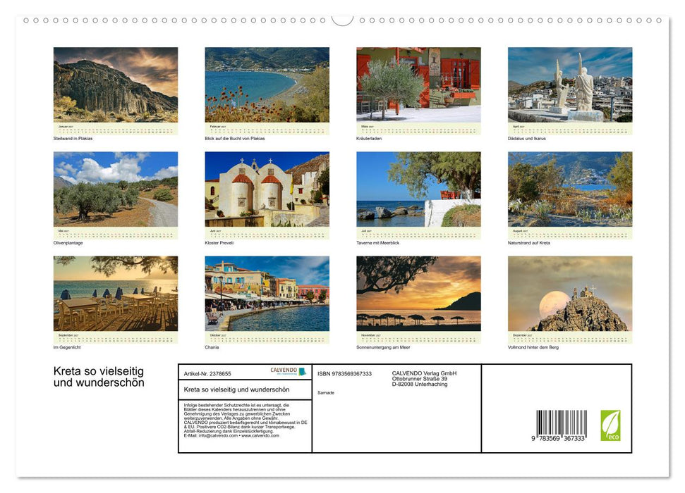 Kreta so vielseitig und wunderschön (CALVENDO Premium Wandkalender 2027)