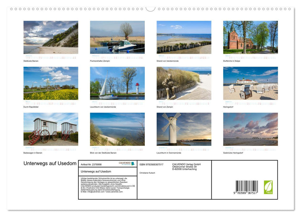 Unterwegs auf Usedom (CALVENDO Premium Wandkalender 2027)