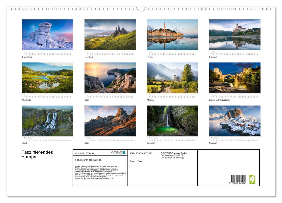 Faszinierendes Europa (CALVENDO Wandkalender 2027)