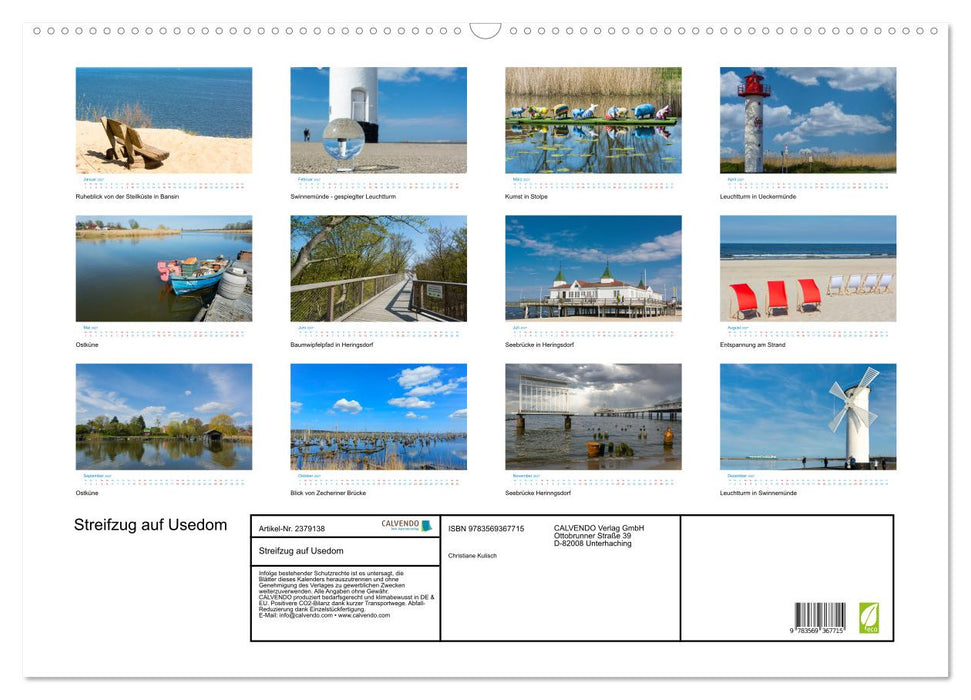 Streifzug auf Usedom (CALVENDO Wandkalender 2027)