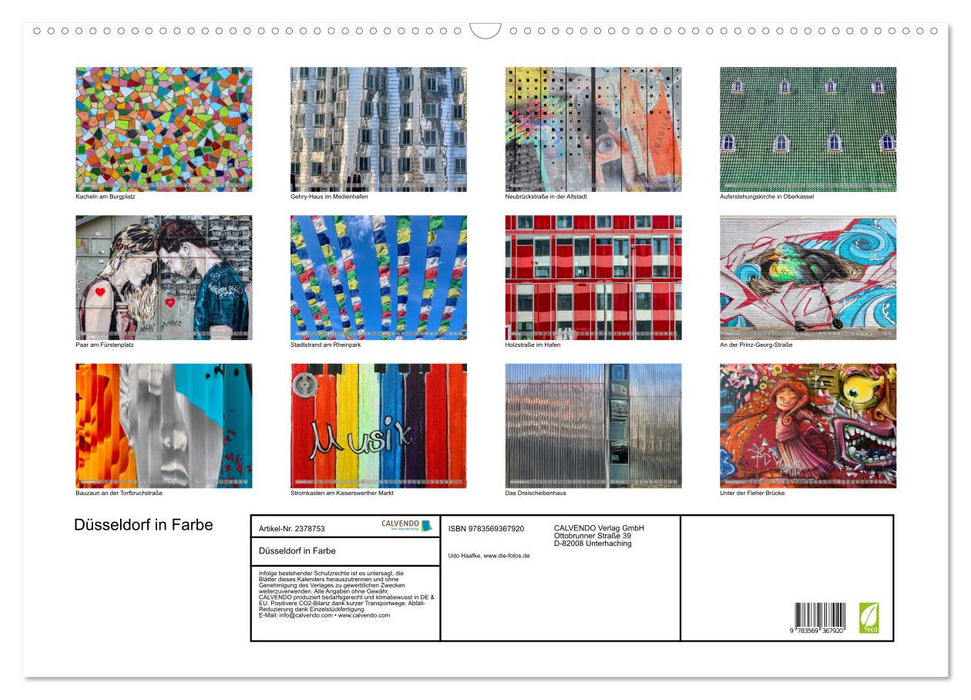 Düsseldorf in Farbe (CALVENDO Wandkalender 2027)