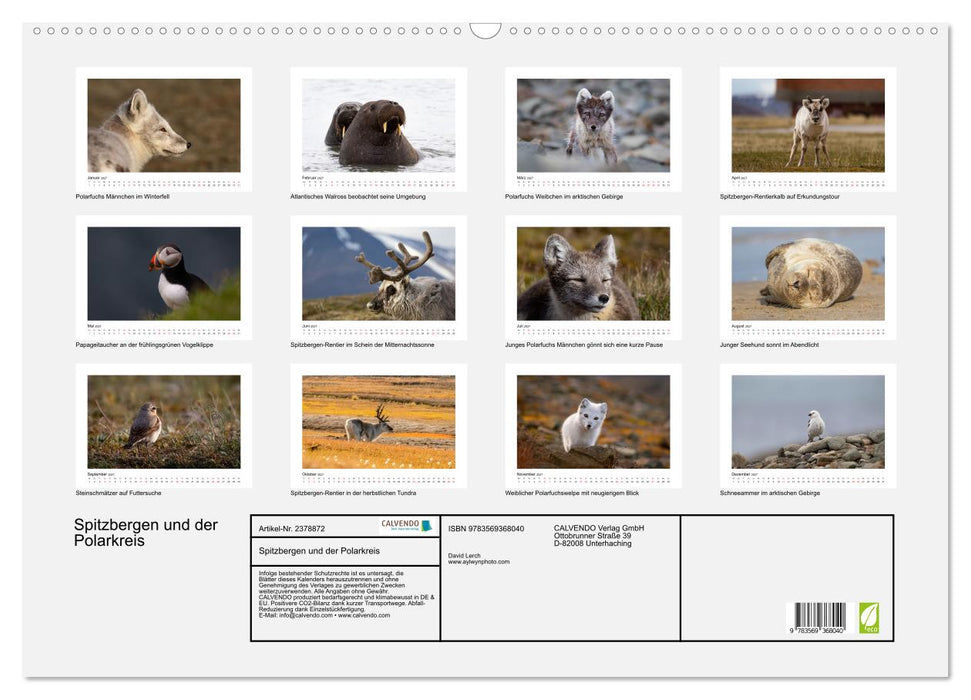 Spitzbergen und der Polarkreis (CALVENDO Wandkalender 2027)