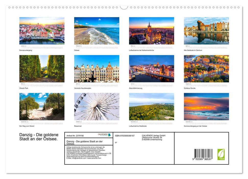 Danzig - Die goldene Stadt an der Ostsee. (CALVENDO Premium Wandkalender 2027)