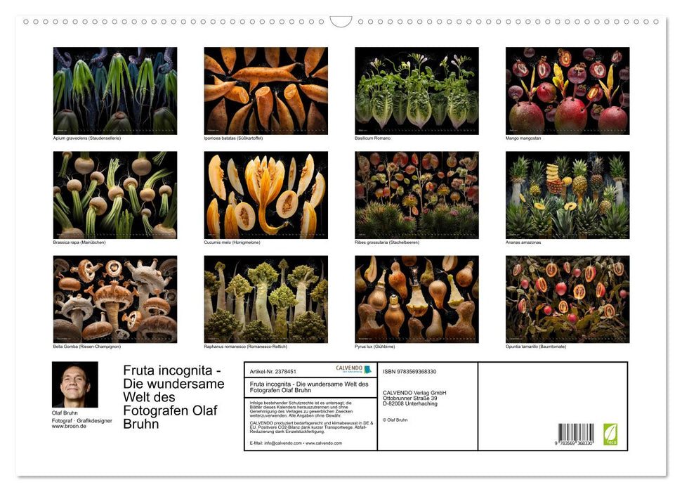 Fruta incognita - Die wundersame Welt des Fotografen Olaf Bruhn (CALVENDO Wandkalender 2027)