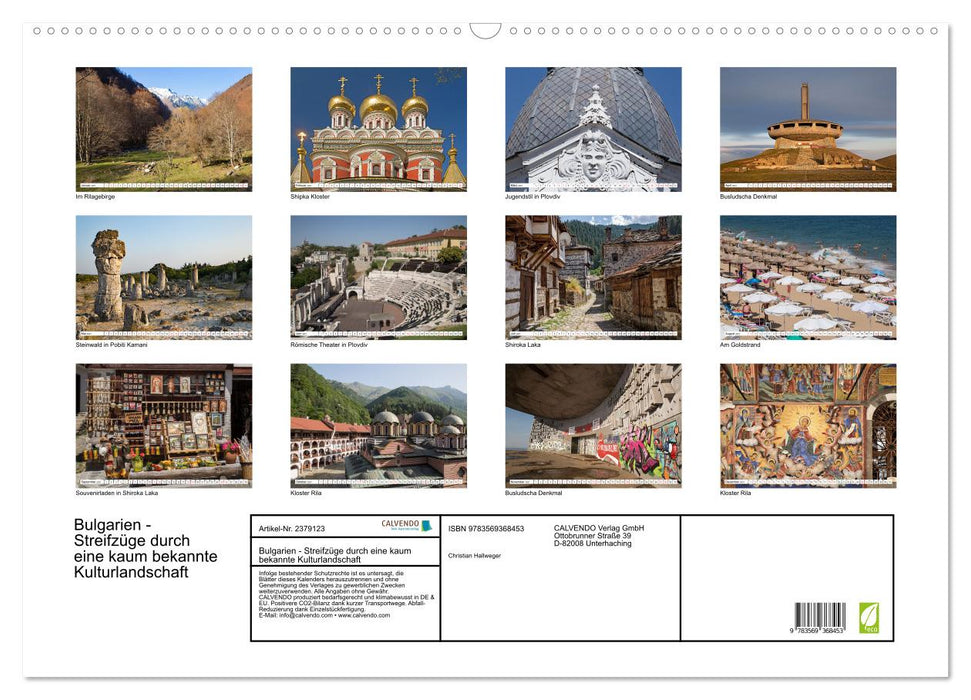 Bulgarien - Streifzüge durch eine kaum bekannte Kulturlandschaft (CALVENDO Wandkalender 2027)