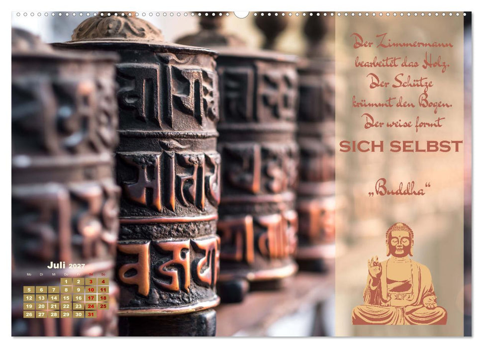 Erleuchtende Worte, Lebensweisheiten von Gautama Buddha by VogtArt (CALVENDO Premium Wandkalender 2027)