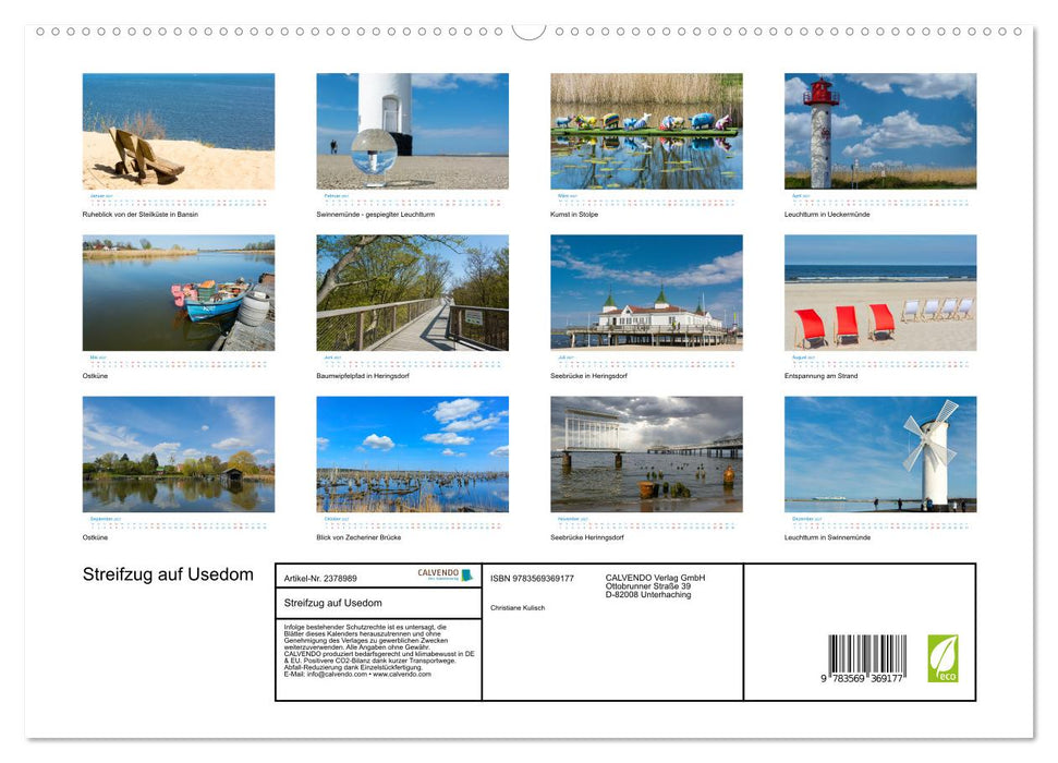 Streifzug auf Usedom (CALVENDO Premium Wandkalender 2027)
