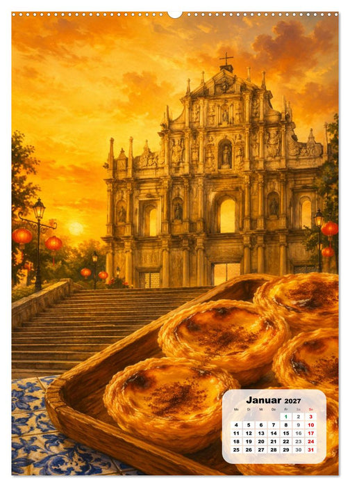 Macau - Eine Schlemmerreise zwischen zwei Welten (CALVENDO Wandkalender 2027)