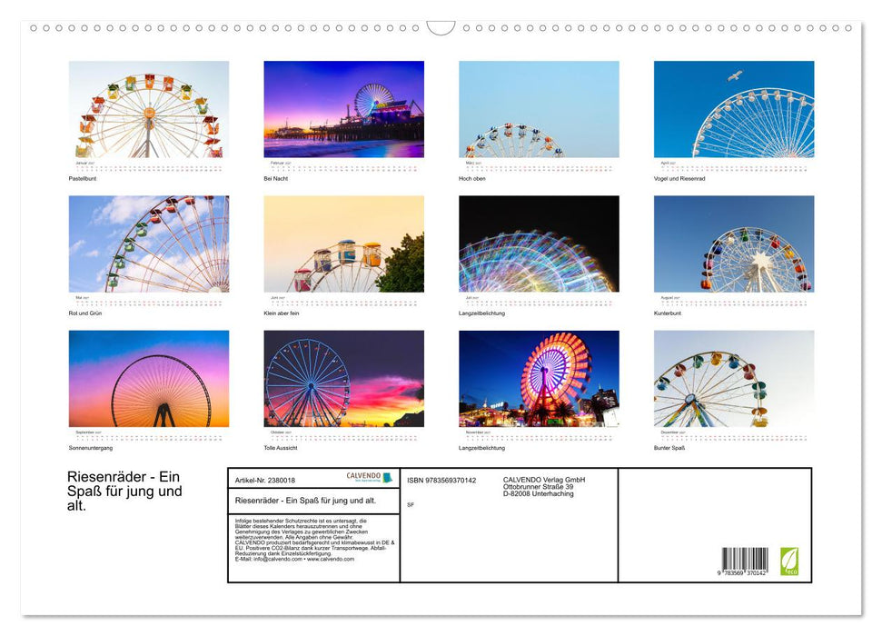 Riesenräder - Ein Spaß für jung und alt. (CALVENDO Wandkalender 2027)