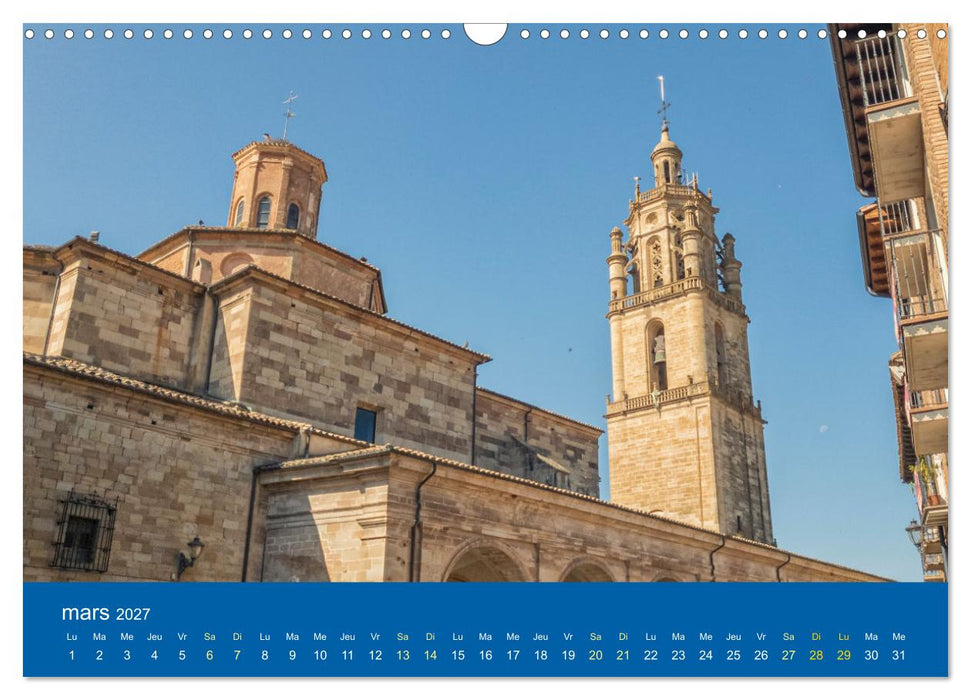 Lieux de culte vers Compostelle (CALVENDO Calendrier mensuel 2027)