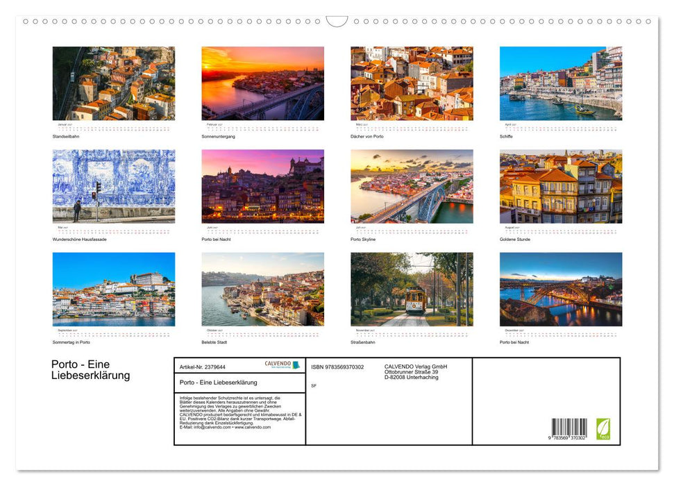 Porto - Eine Liebeserklärung (CALVENDO Wandkalender 2027)