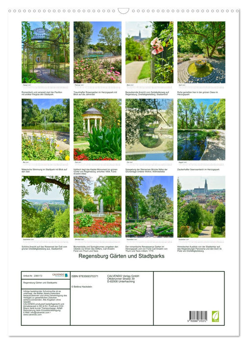 Regensburg Gärten und Stadtparks (CALVENDO Wandkalender 2027)