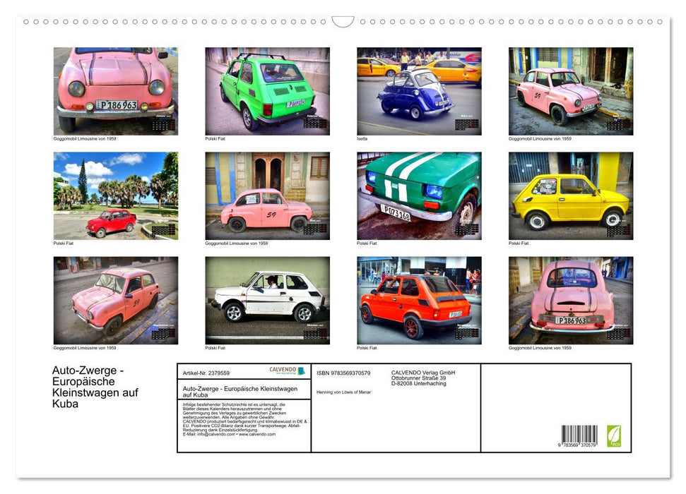 Auto-Zwerge - Europäische Kleinstwagen auf Kuba (CALVENDO Wandkalender 2027)