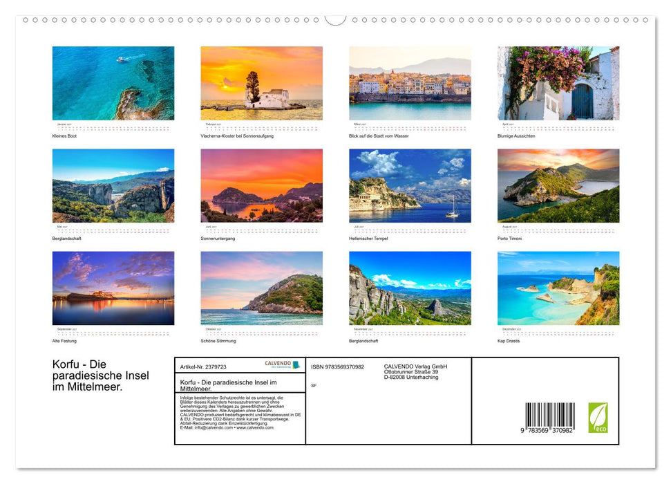 Korfu - Die paradiesische Insel im Mittelmeer. (CALVENDO Premium Wandkalender 2027)