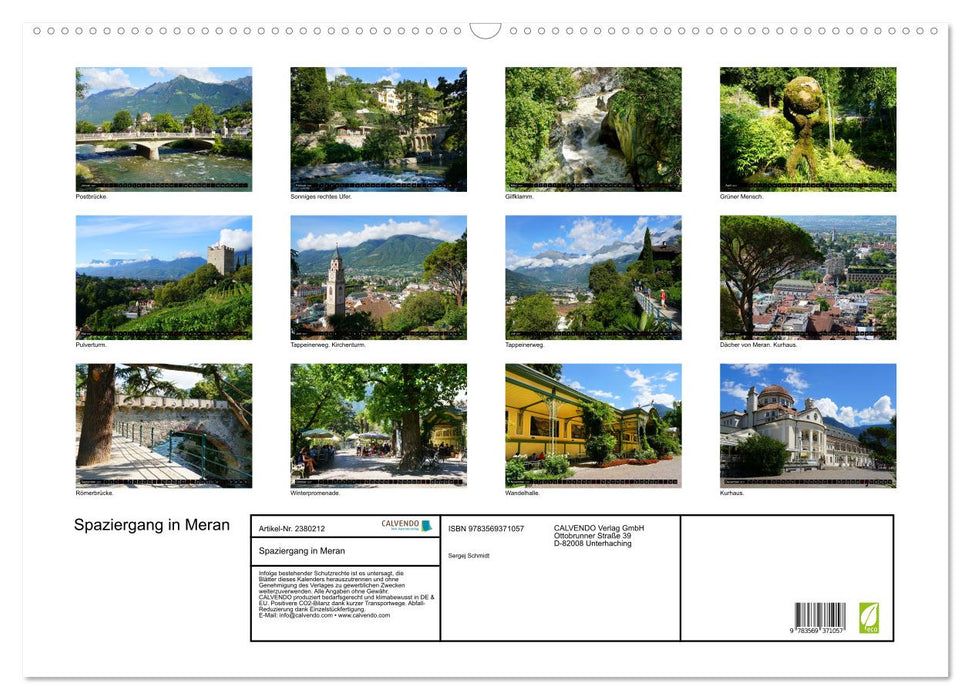 Spaziergang in Meran (CALVENDO Wandkalender 2027)