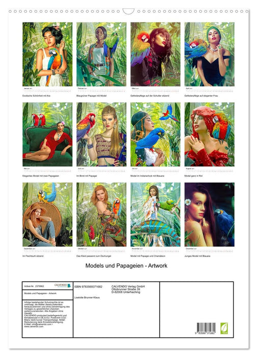 Models und Papageien - Artwork (CALVENDO Wandkalender 2027)