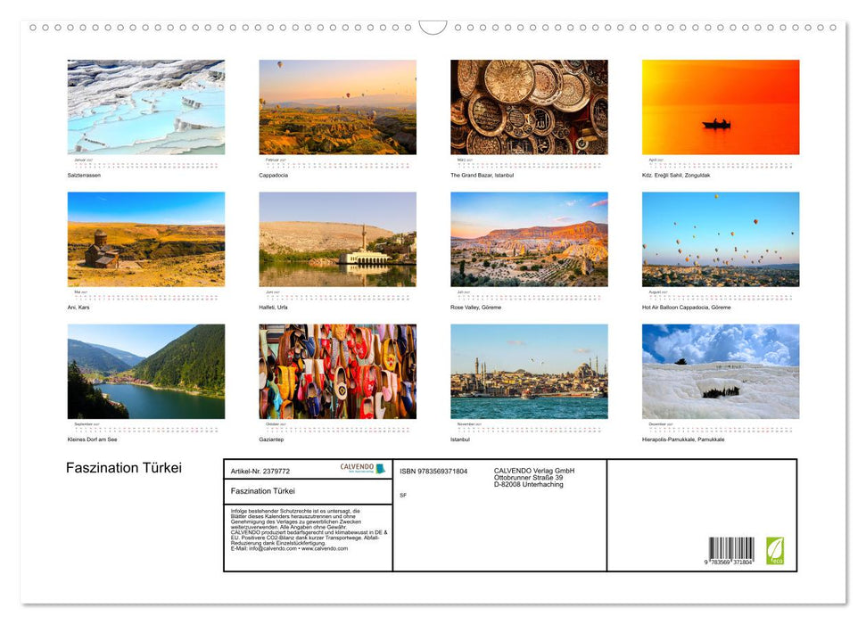 Faszination Türkei (CALVENDO Wandkalender 2027)